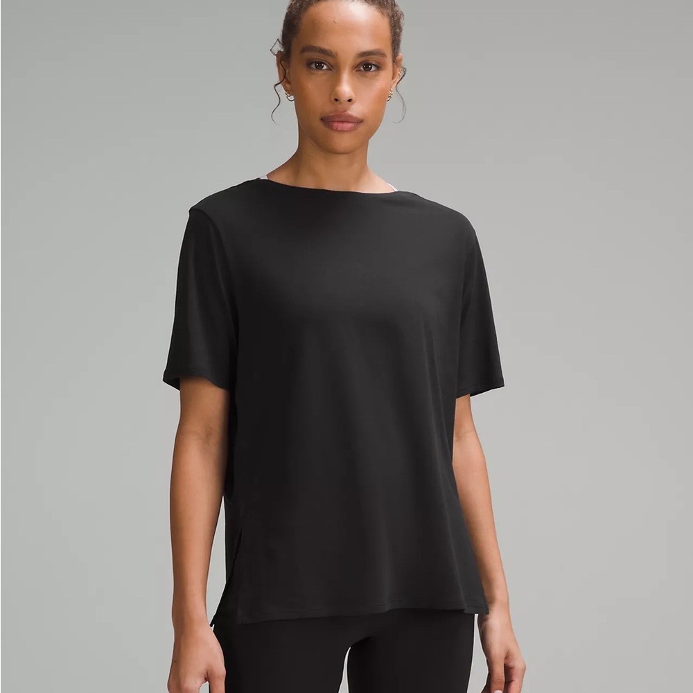 Lululemon Black Boat Neck Tee